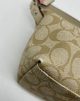 Coach Legacy Beige Canvas Signature Stripe Top Handle Bag