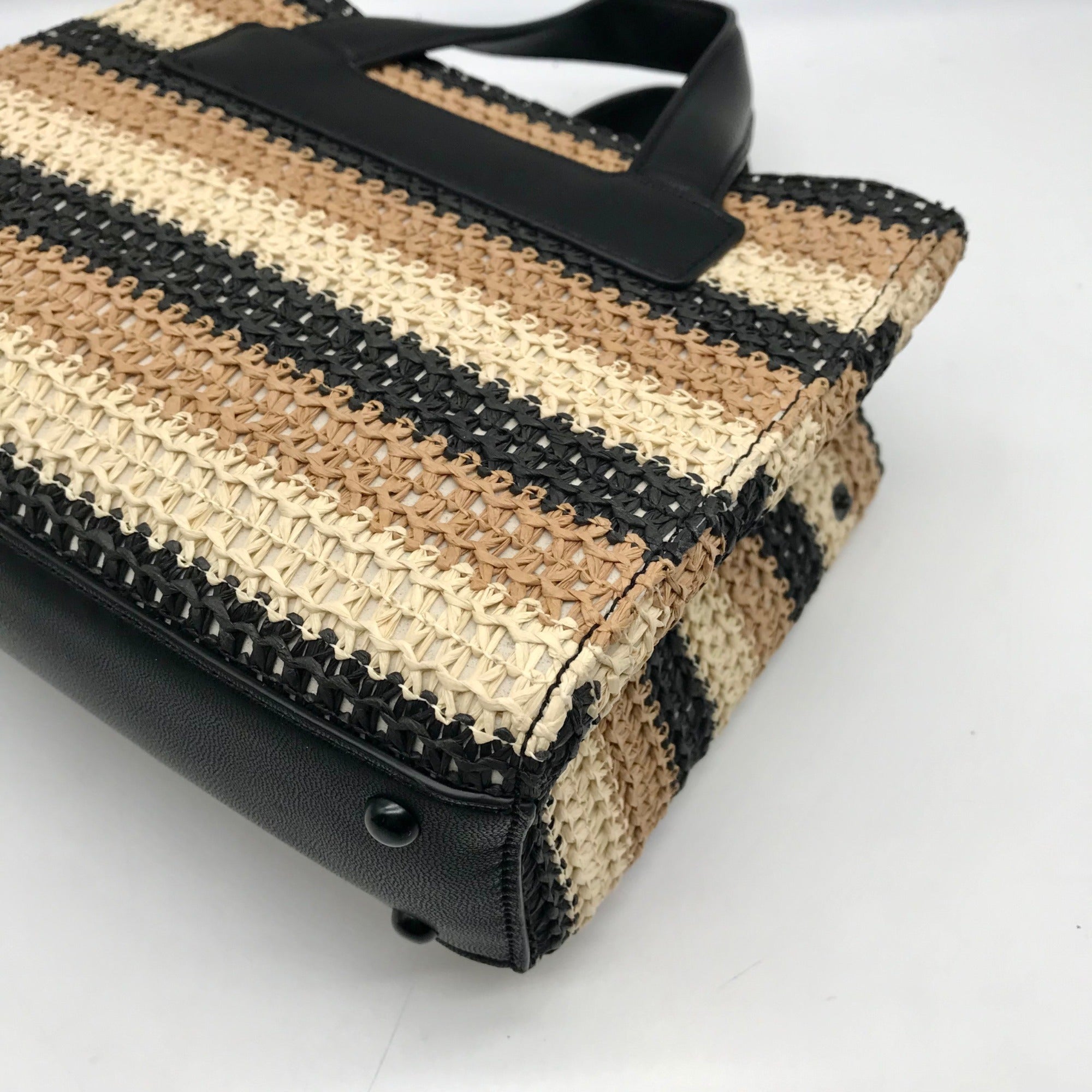 Steve Madden Beige Raffia Bflores Mini Tote With Wallet
