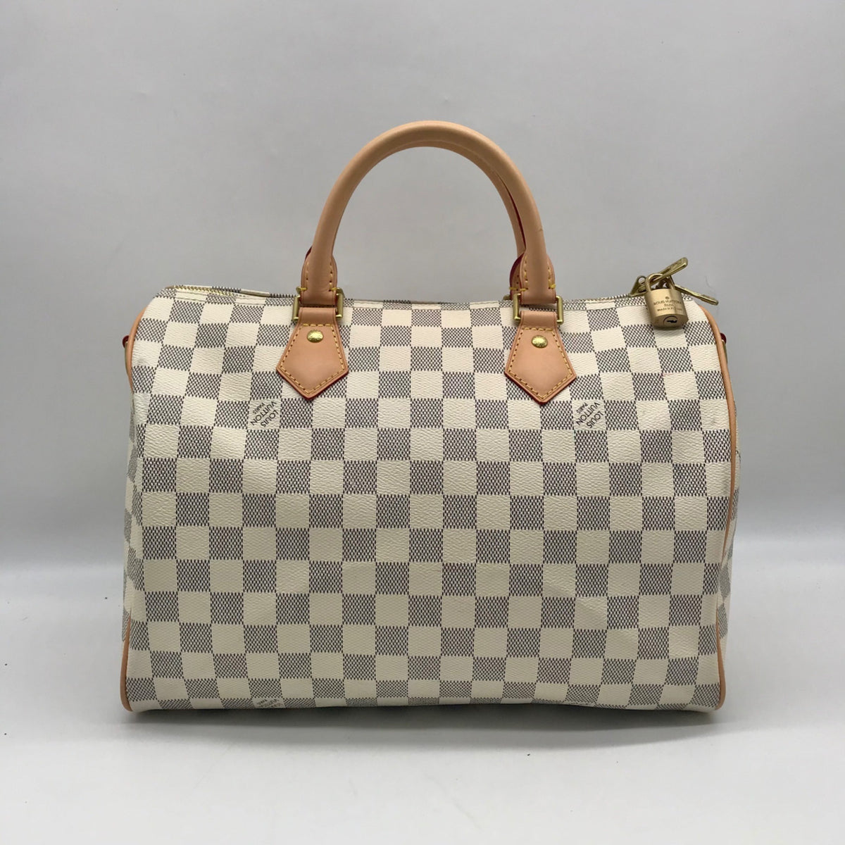 Louis Vuitton White Leather Speedy Bandouliere 30 Shoulder Bag