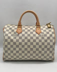 Louis Vuitton White Leather Speedy Bandouliere 30 Shoulder Bag