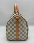 Louis Vuitton White Leather Speedy Bandouliere 30 Shoulder Bag