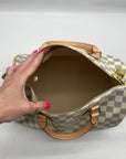 Louis Vuitton White Leather Speedy Bandouliere 30 Shoulder Bag