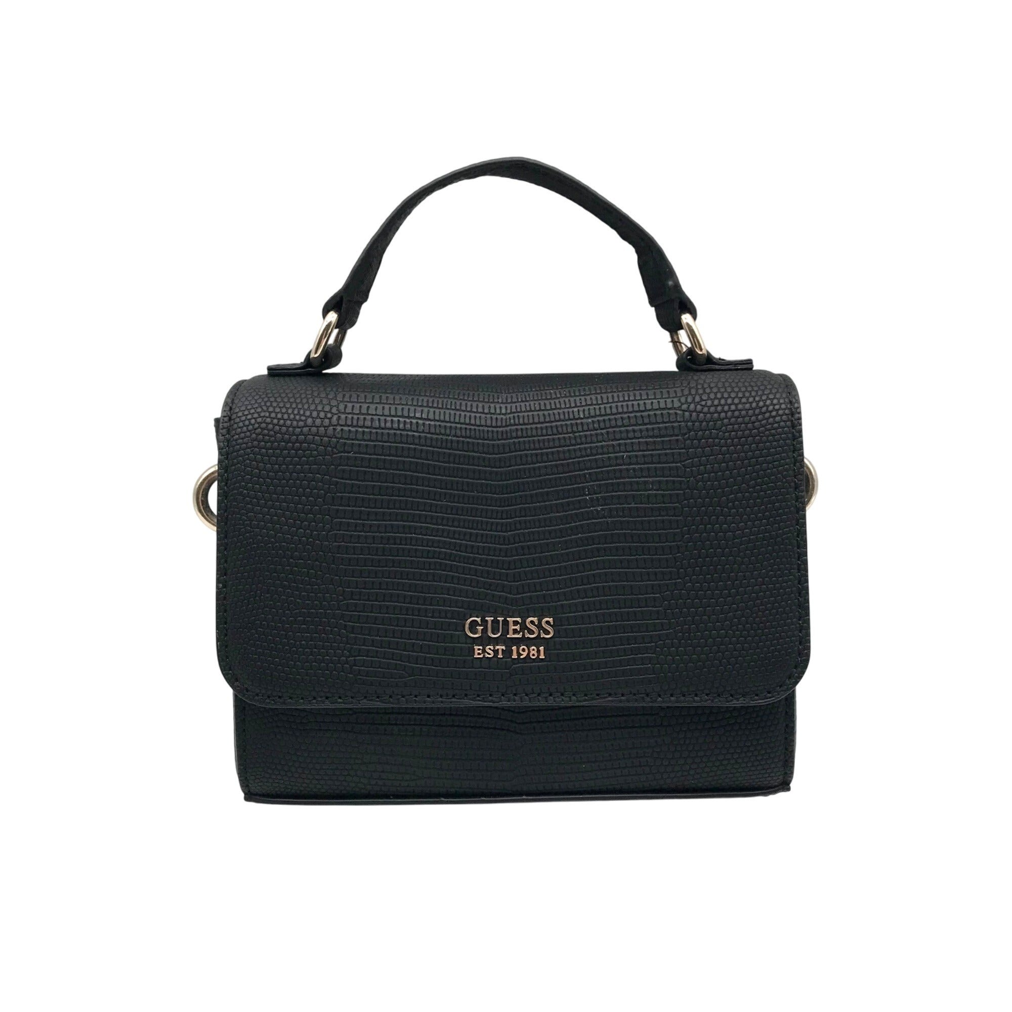 Guess Black Mini Lyndi Mini Flap Crossbody Bag