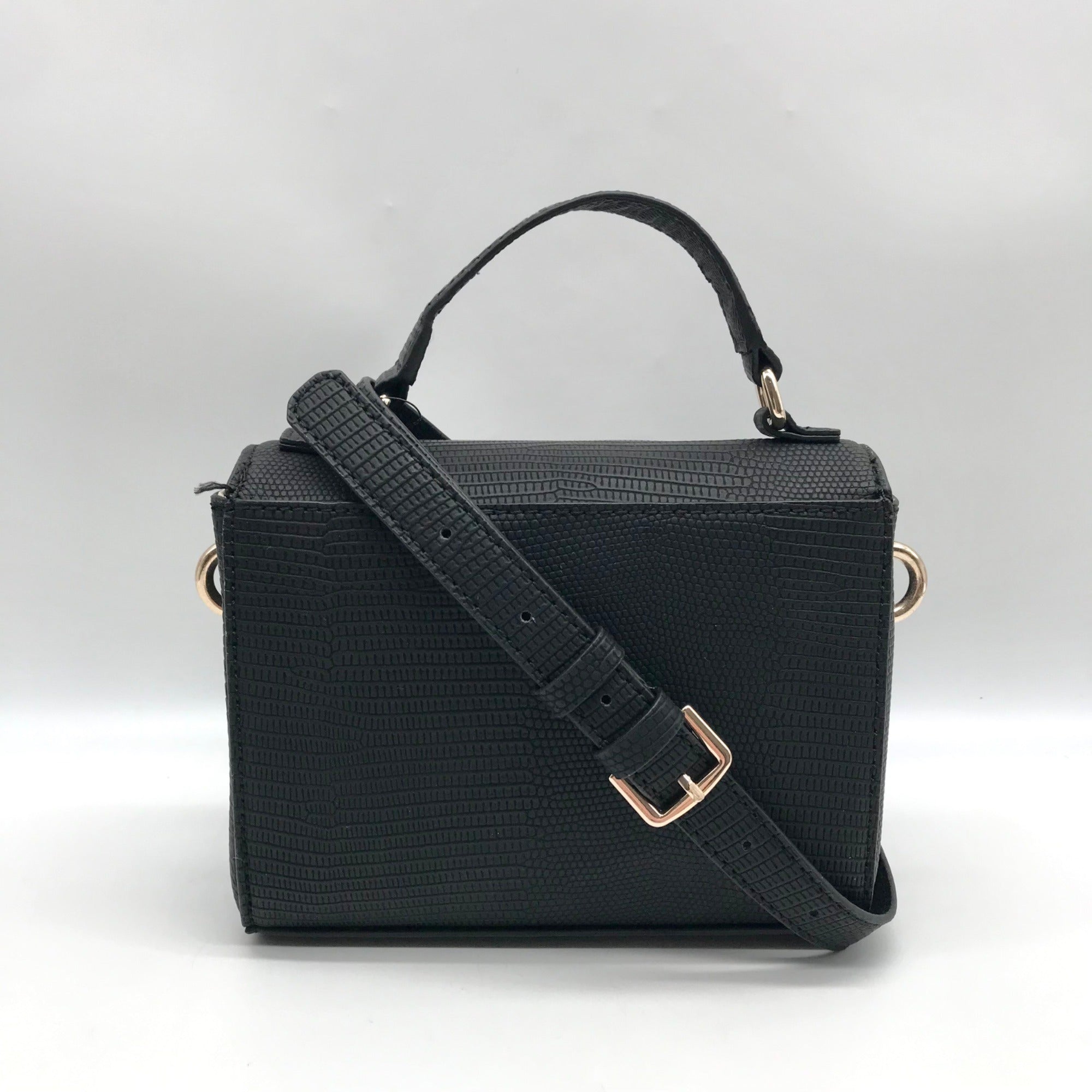 Guess Black Mini Lyndi Mini Flap Crossbody Bag
