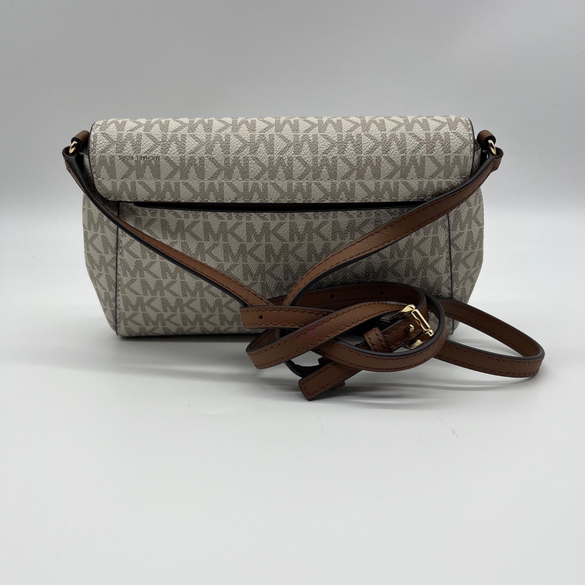 Michael Kors Cream Coated Canvas Jet Set Crossbody