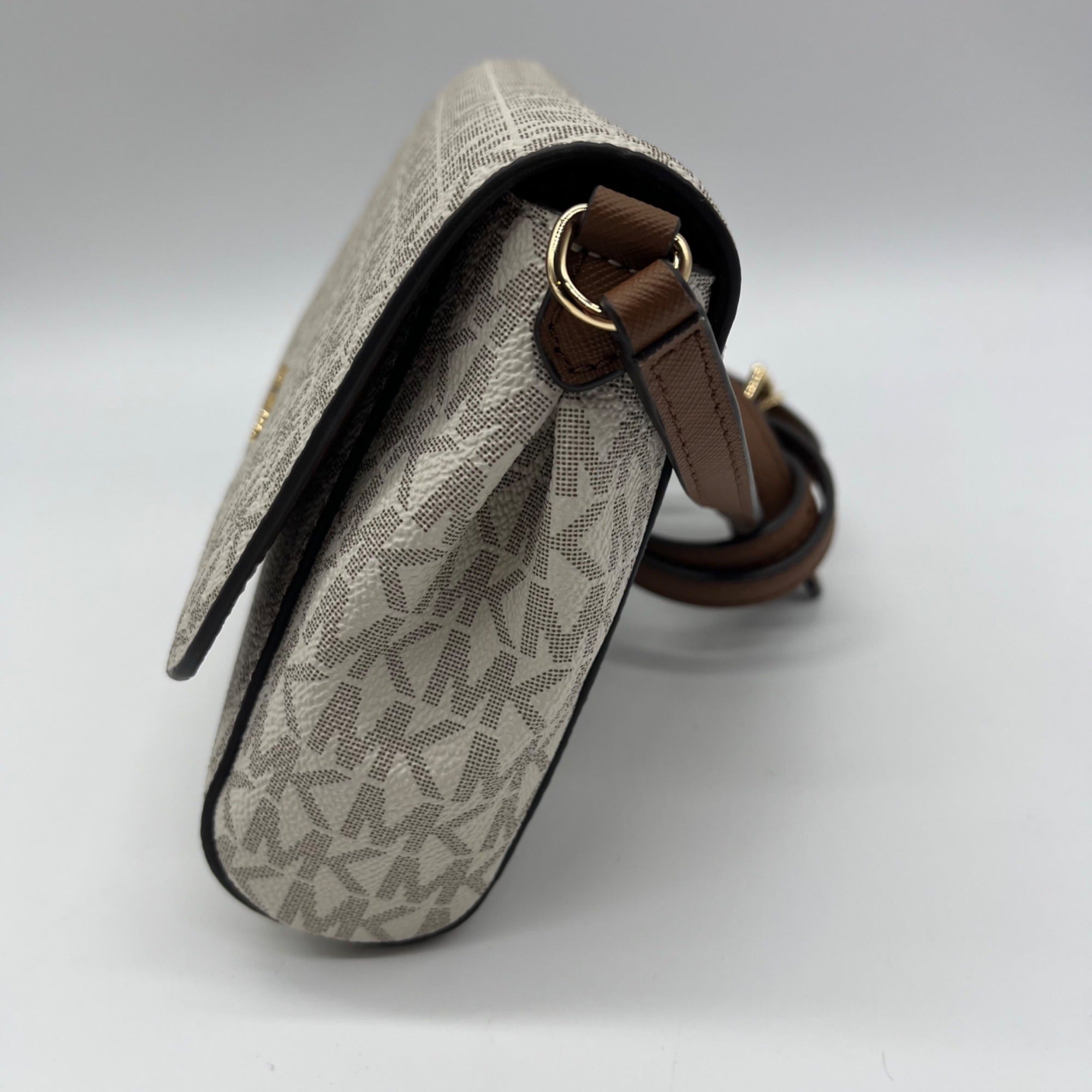 Michael Kors Cream Coated Canvas Jet Set Crossbody