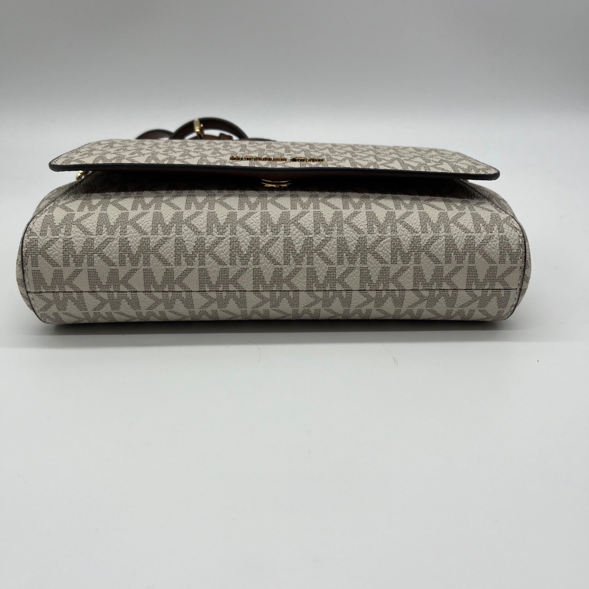 Michael Kors Cream Coated Canvas Jet Set Crossbody