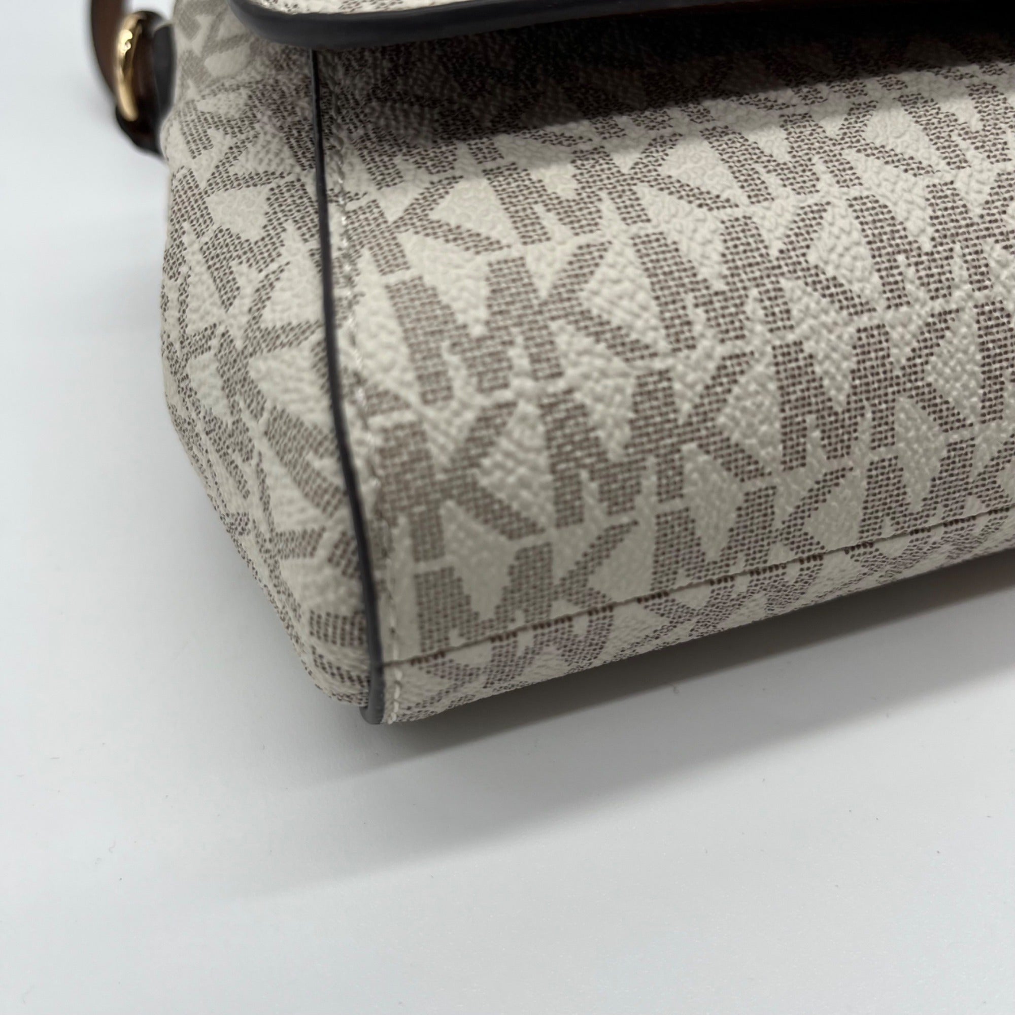 Michael Kors Cream Coated Canvas Jet Set Crossbody