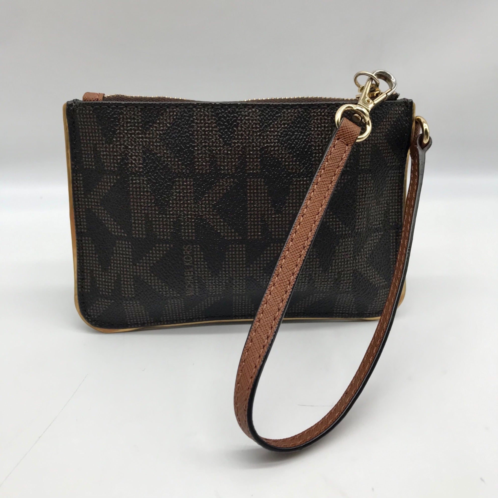 Michael Kors Brown Leather Jet Set Wristlet