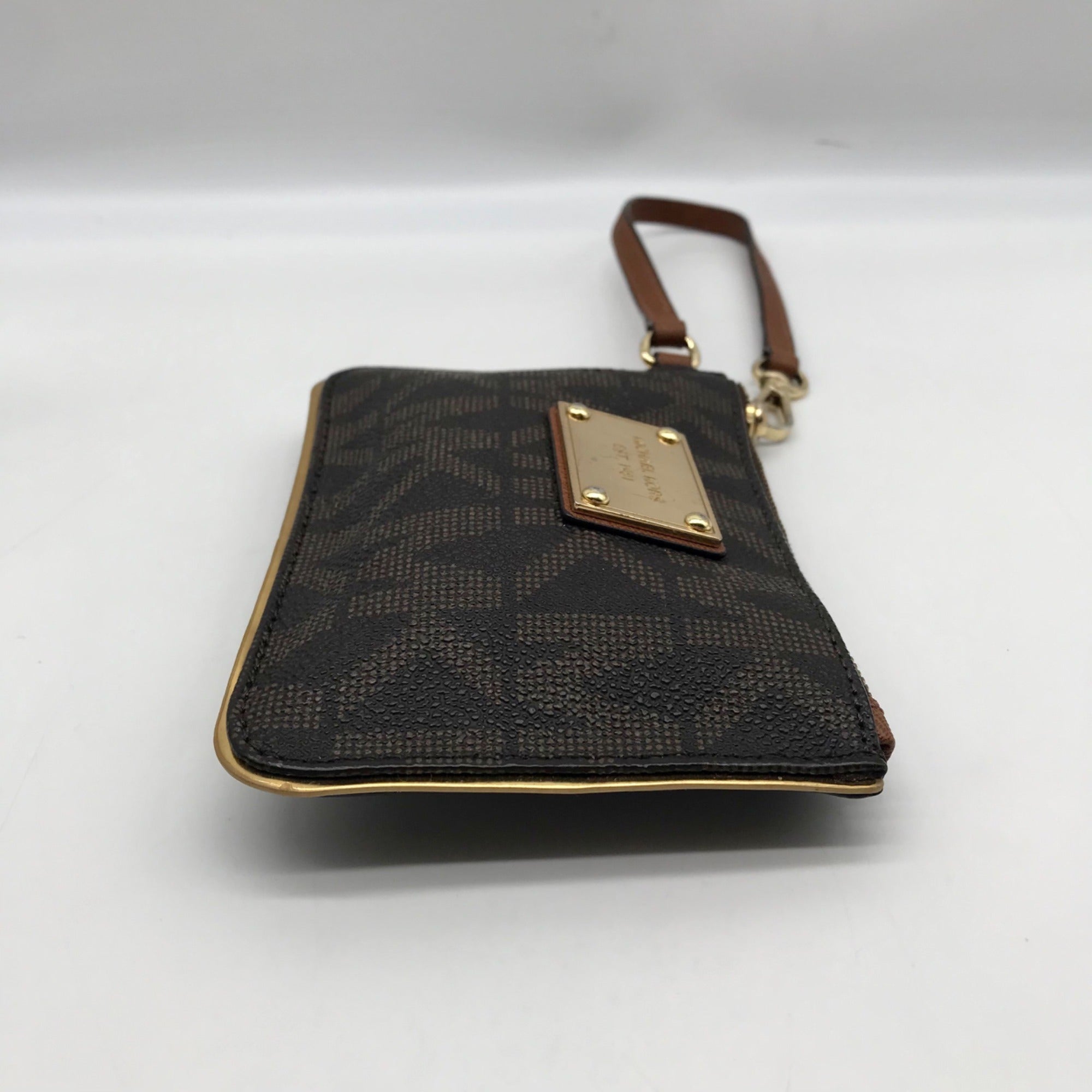 Michael Kors Brown Leather Jet Set Wristlet