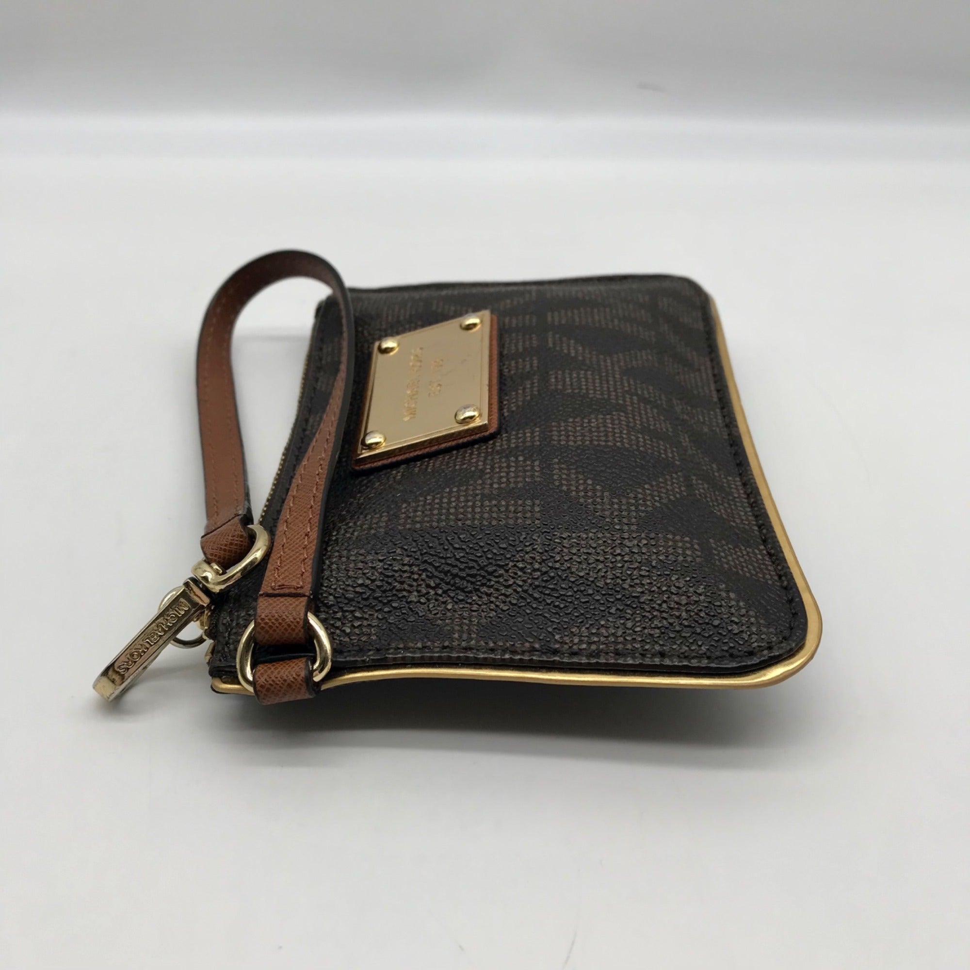 Michael Kors Brown Leather Jet Set Wristlet