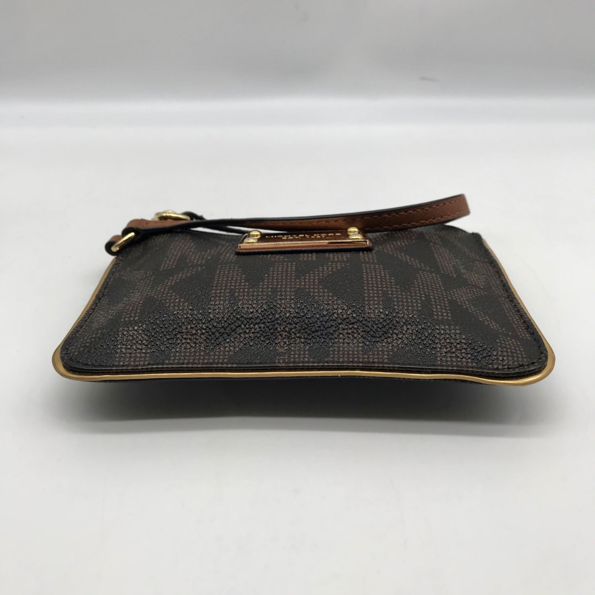Michael Kors Brown Leather Jet Set Wristlet