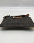 Michael Kors Brown Leather Jet Set Wristlet