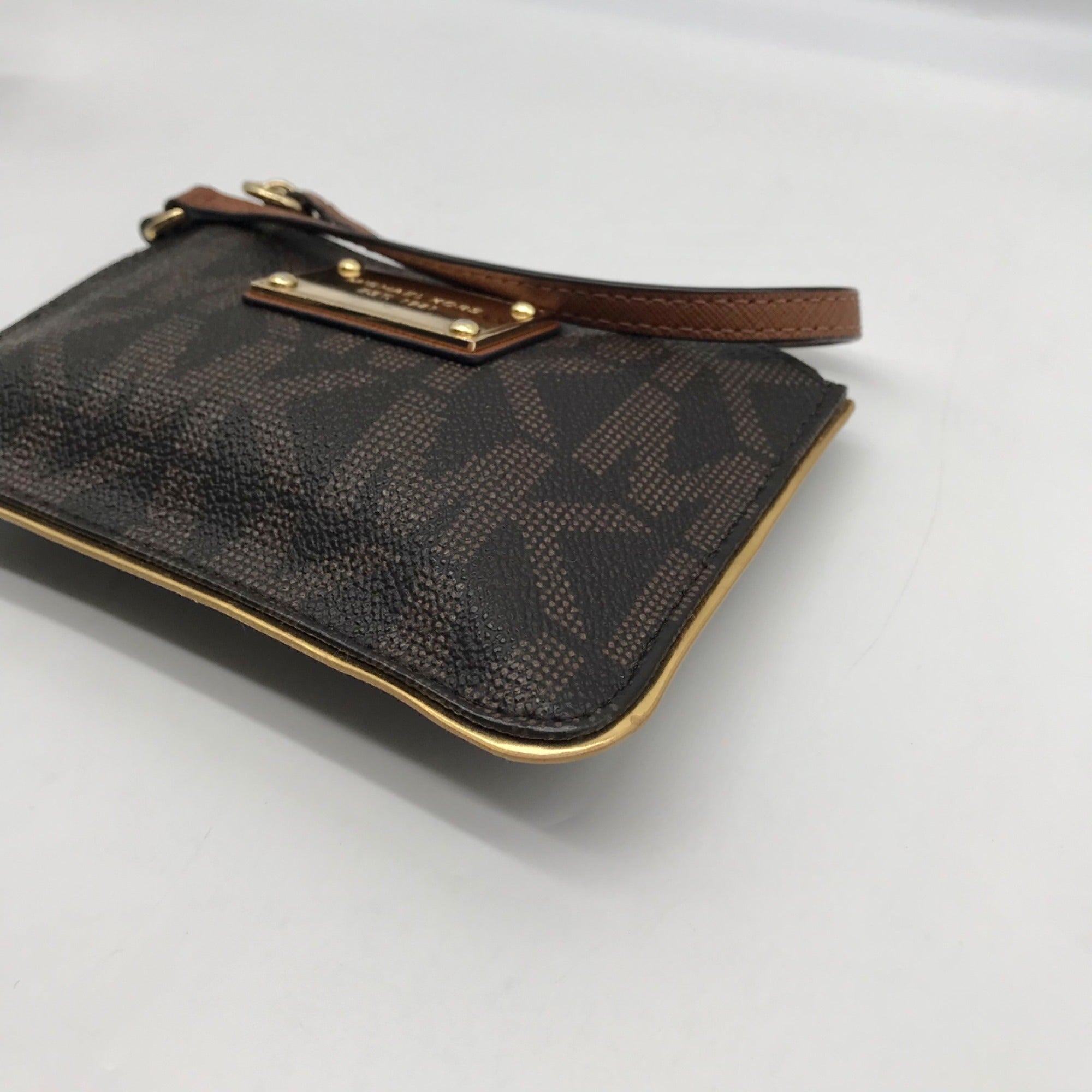 Michael Kors Brown Leather Jet Set Wristlet