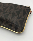 Michael Kors Brown Leather Jet Set Wristlet