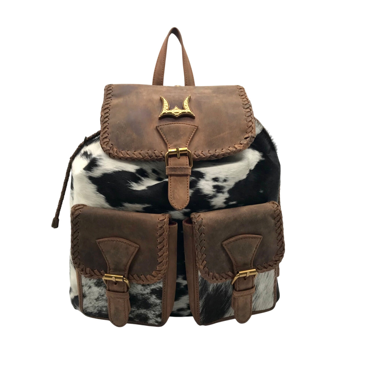 Loyal West Black &amp; White Cowhide Backpack