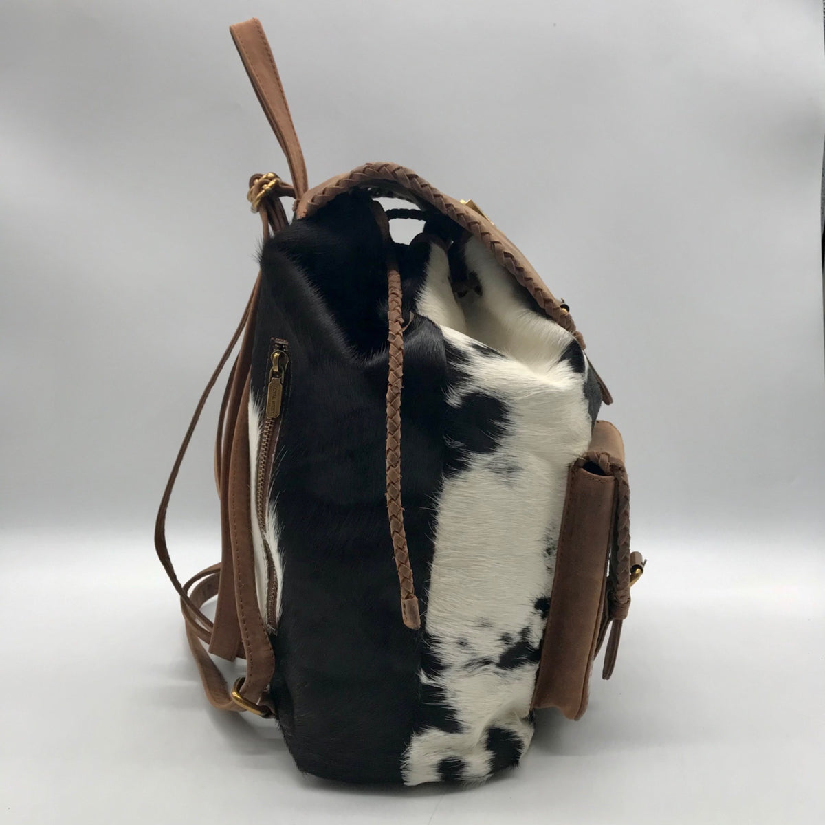 Loyal West Black &amp; White Cowhide Backpack