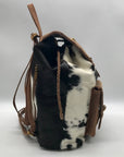 Loyal West Black & White Cowhide Backpack