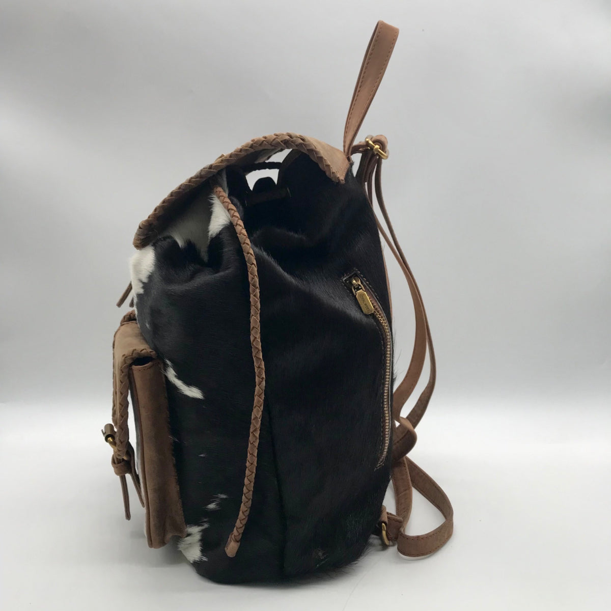 Loyal West Black &amp; White Cowhide Backpack