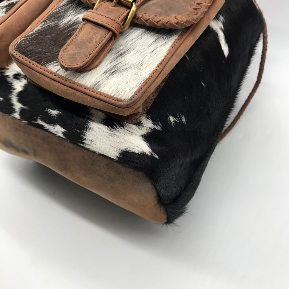 Loyal West Black &amp; White Cowhide Backpack