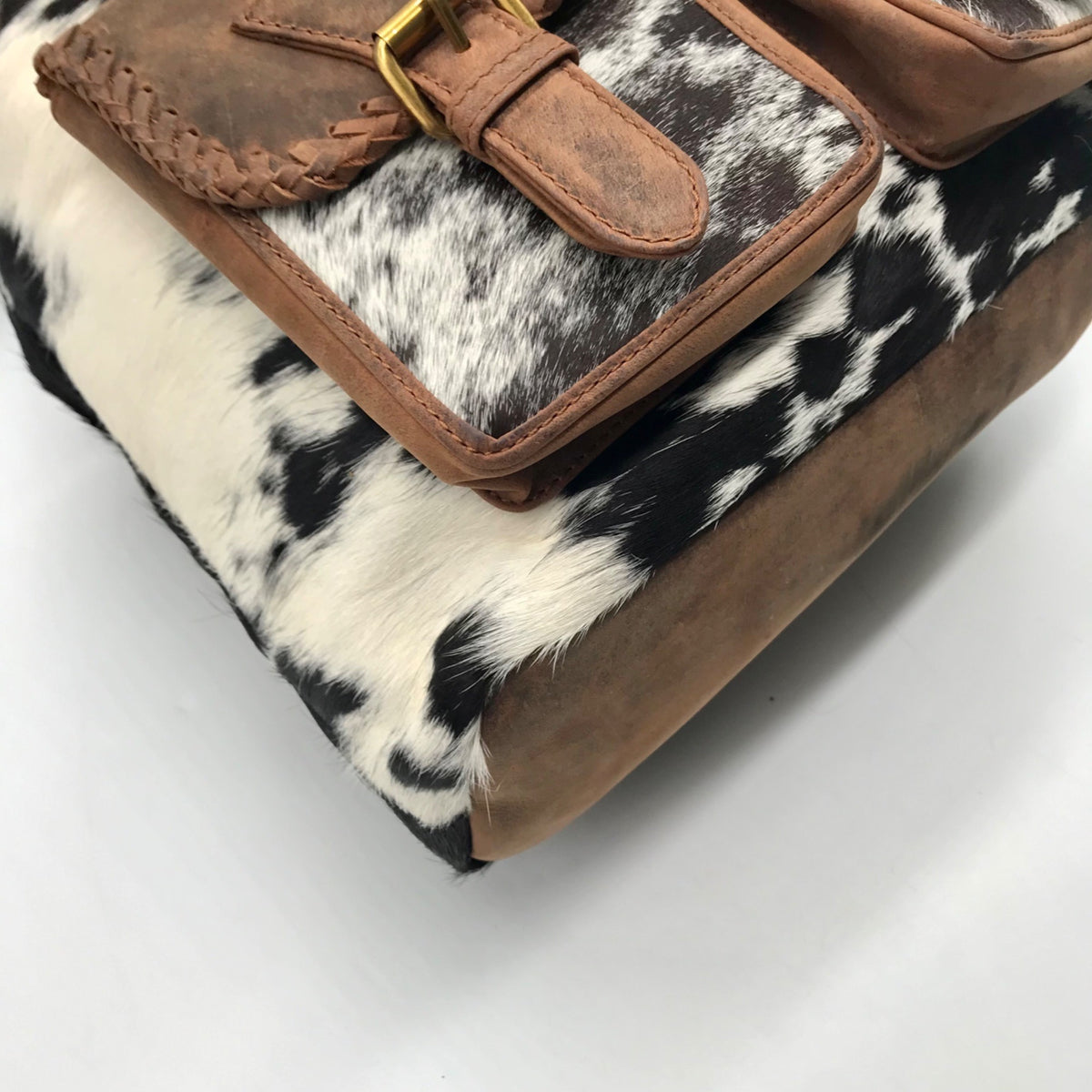 Loyal West Black &amp; White Cowhide Backpack