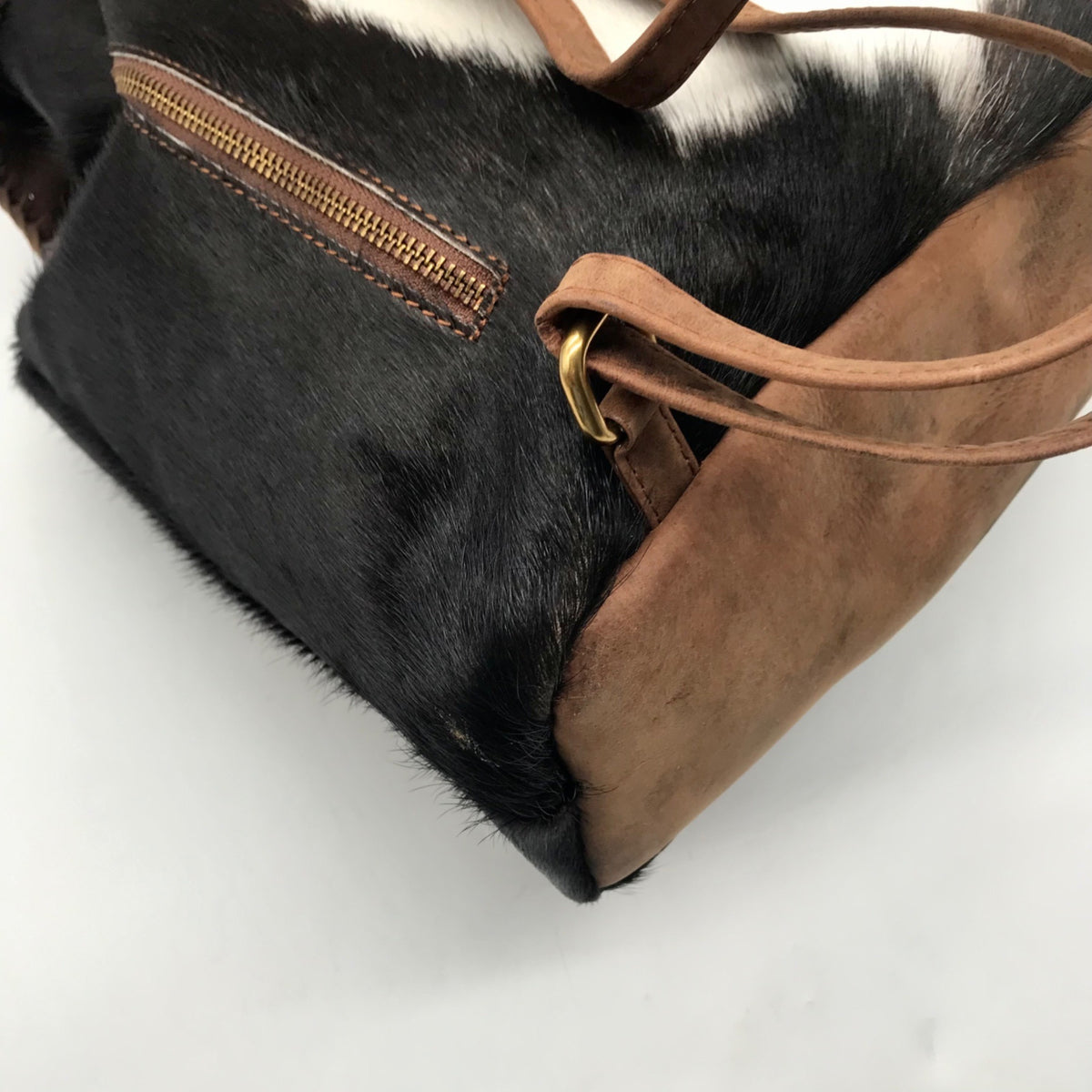 Loyal West Black &amp; White Cowhide Backpack