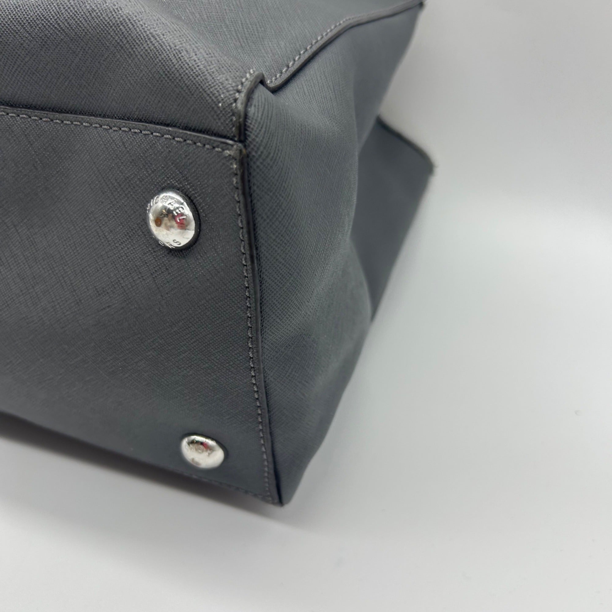 Michael Kors Grey Saffiano Leather Travel Tote Bag