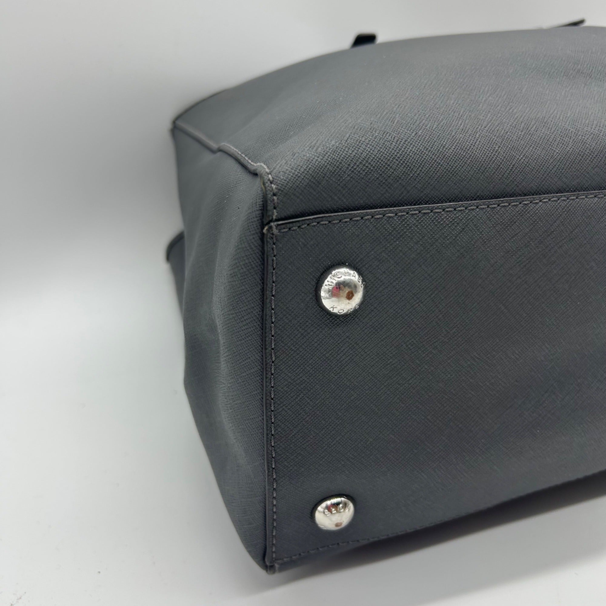 Michael Kors Grey Saffiano Leather Travel Tote Bag