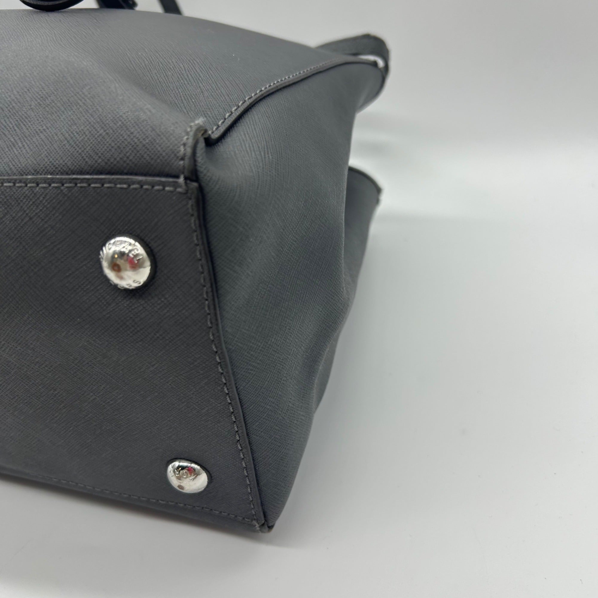 Michael Kors Grey Saffiano Leather Travel Tote Bag