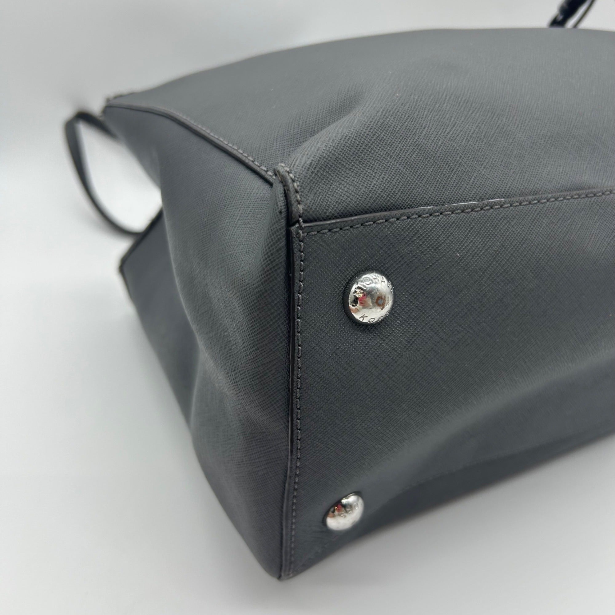 Michael Kors Grey Saffiano Leather Travel Tote Bag