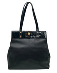 Badgley Mischka Black Leather Maya Tote Bag