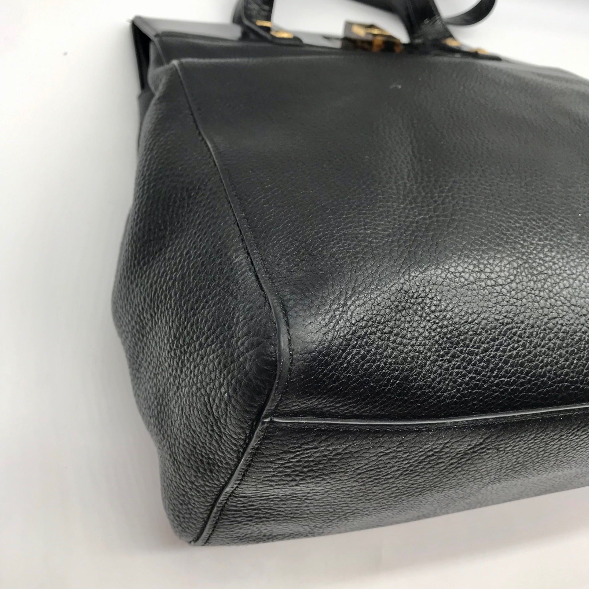 Badgley Mischka Black Leather Maya Tote Bag