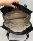 Badgley Mischka Black Leather Maya Tote Bag