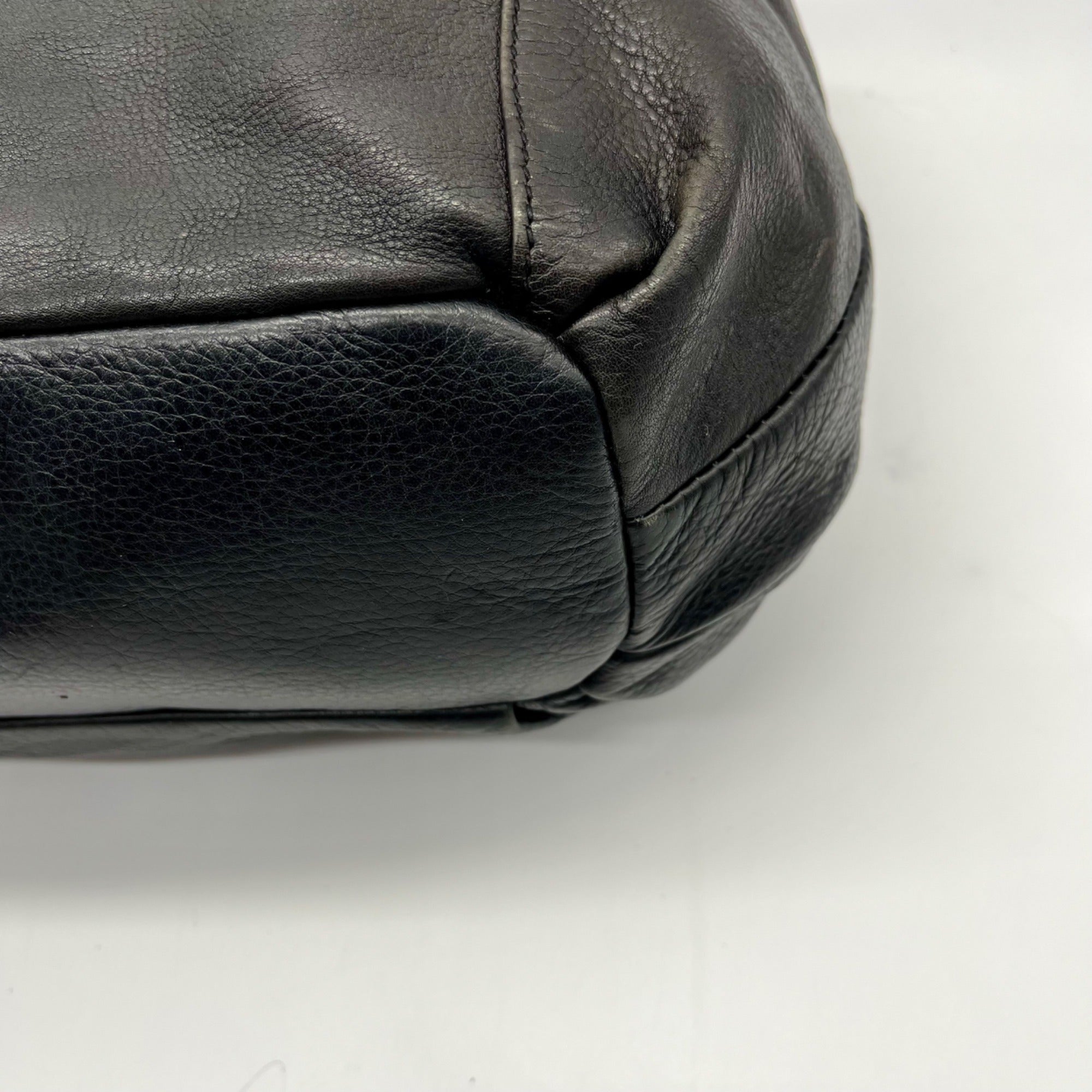 Allison Scott Black Leather Shoulder Bag