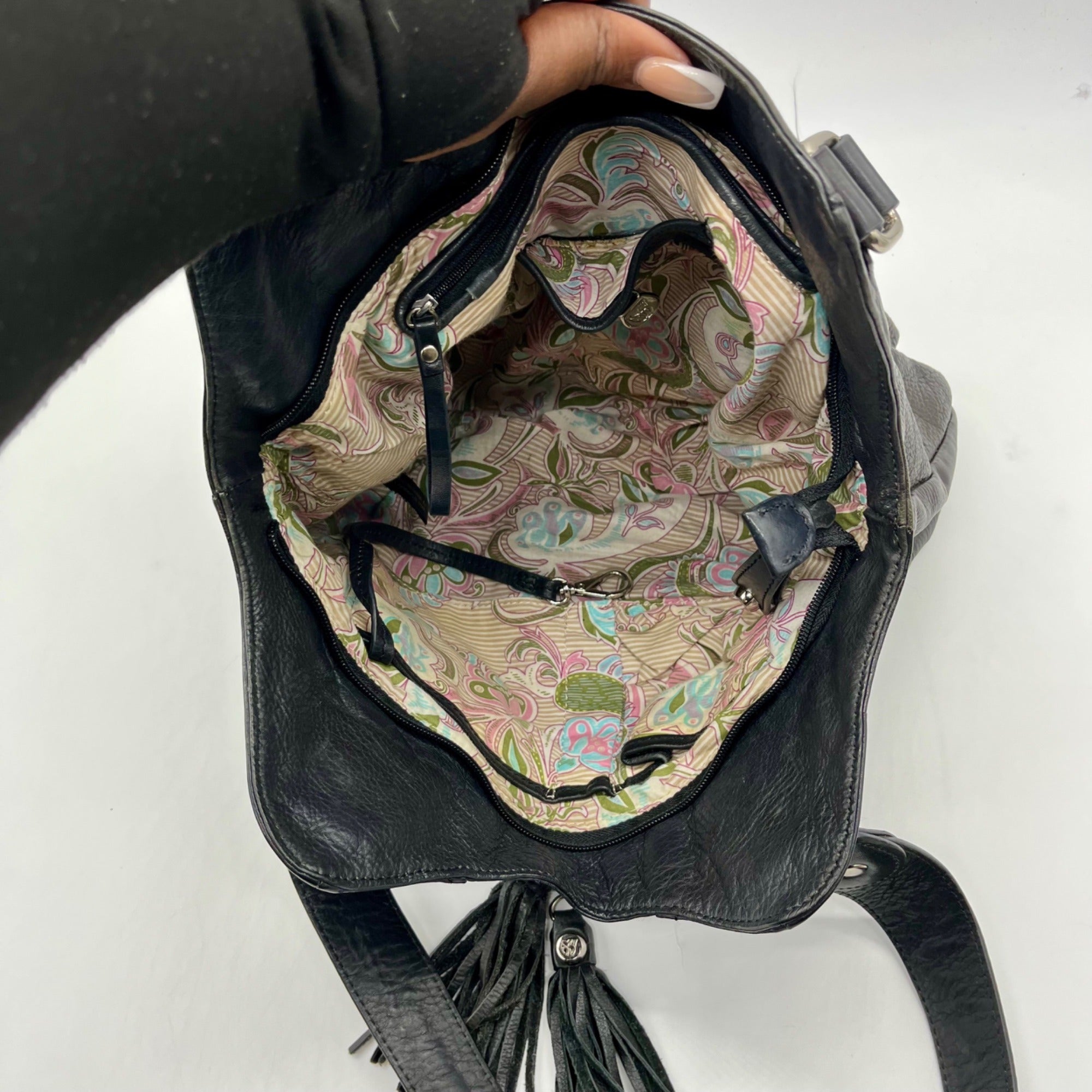 Allison Scott Black Leather Shoulder Bag