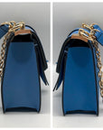 Michael Kors Blue Saffiano Leather Greenwich Small Crossbody Bag