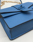 Michael Kors Blue Saffiano Leather Greenwich Small Crossbody Bag