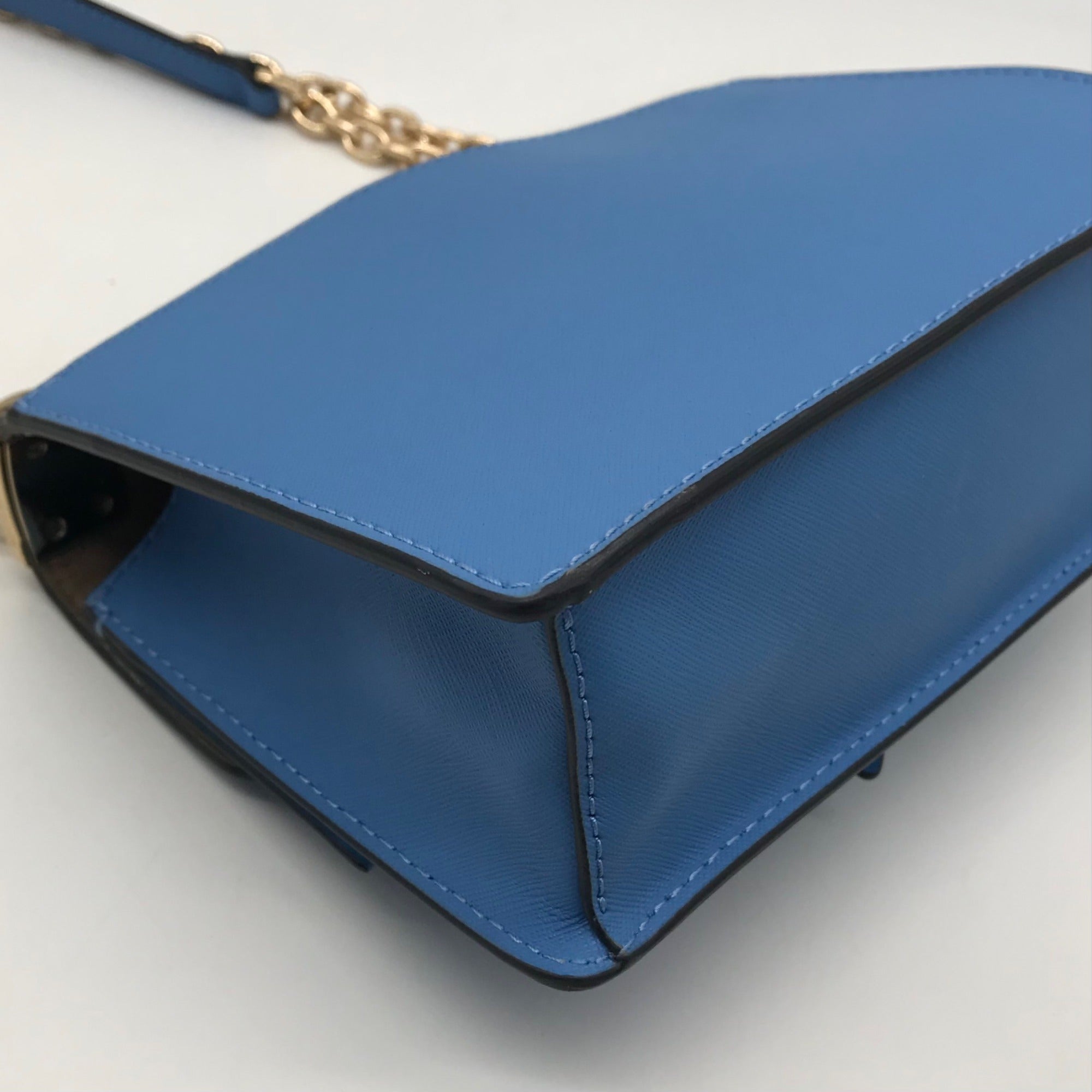 Michael Kors Blue Saffiano Leather Greenwich Small Crossbody Bag