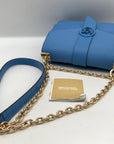 Michael Kors Blue Saffiano Leather Greenwich Small Crossbody Bag