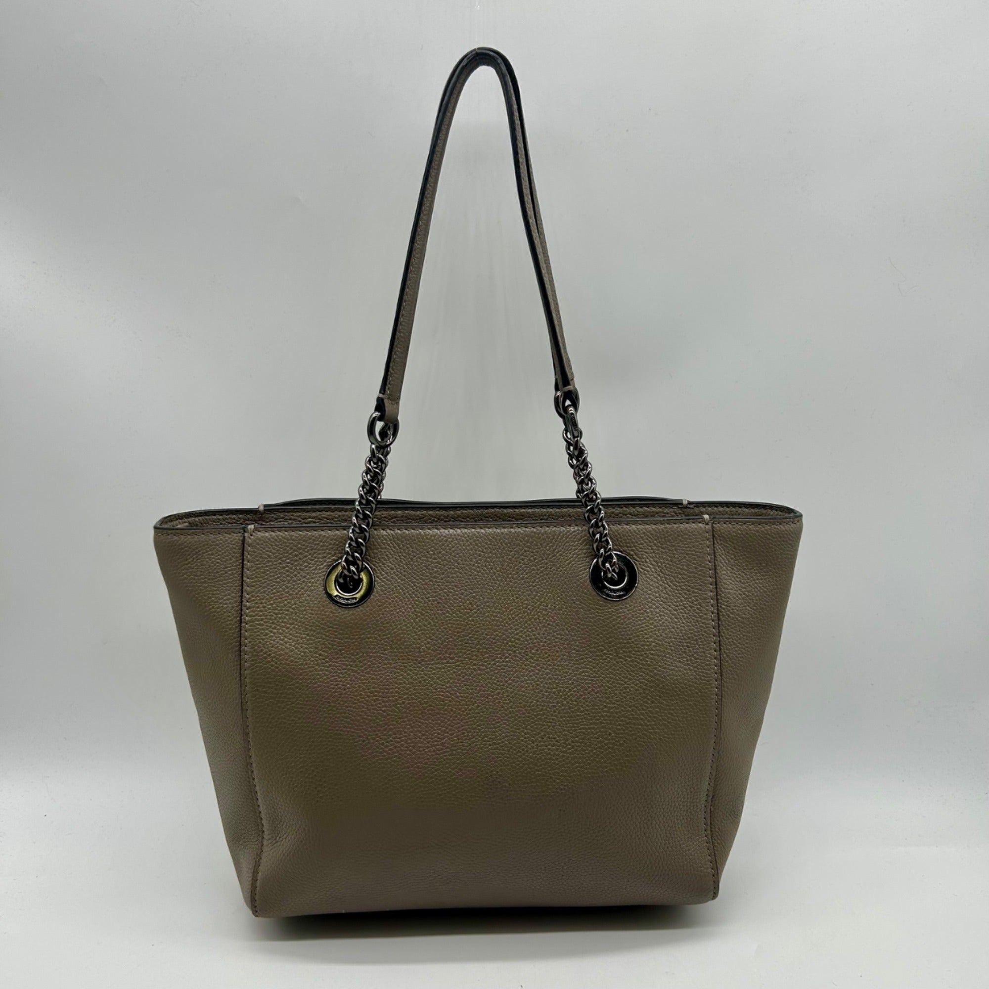Coach Soft Grey Turn-lock Chain Tote Bag 57107