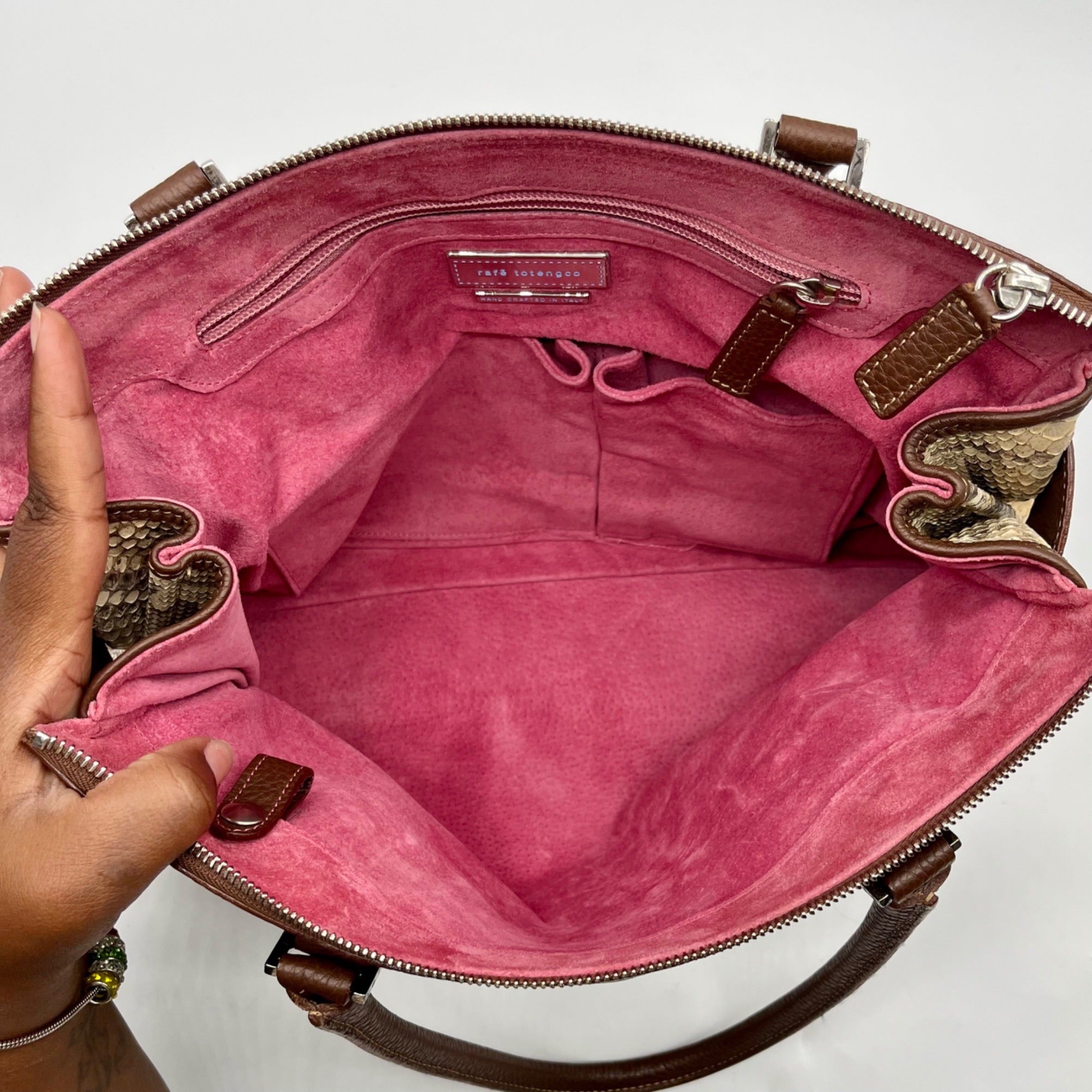 Rafe Totengco Snake-Embossed Satchel