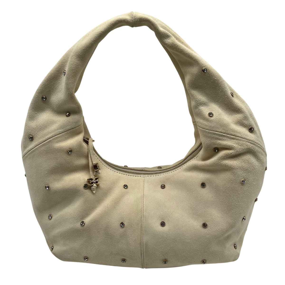 Sam Edelman Faren Rhinestone Medium Beige Suede Hobo