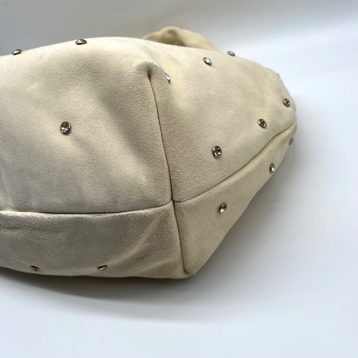 Sam Edelman Faren Rhinestone Medium Beige Suede Hobo