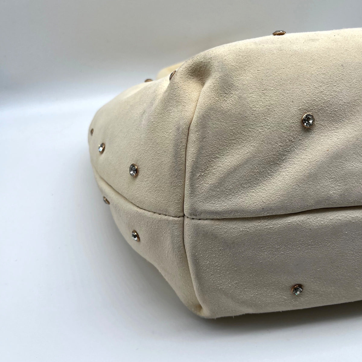 Sam Edelman Faren Rhinestone Medium Beige Suede Hobo