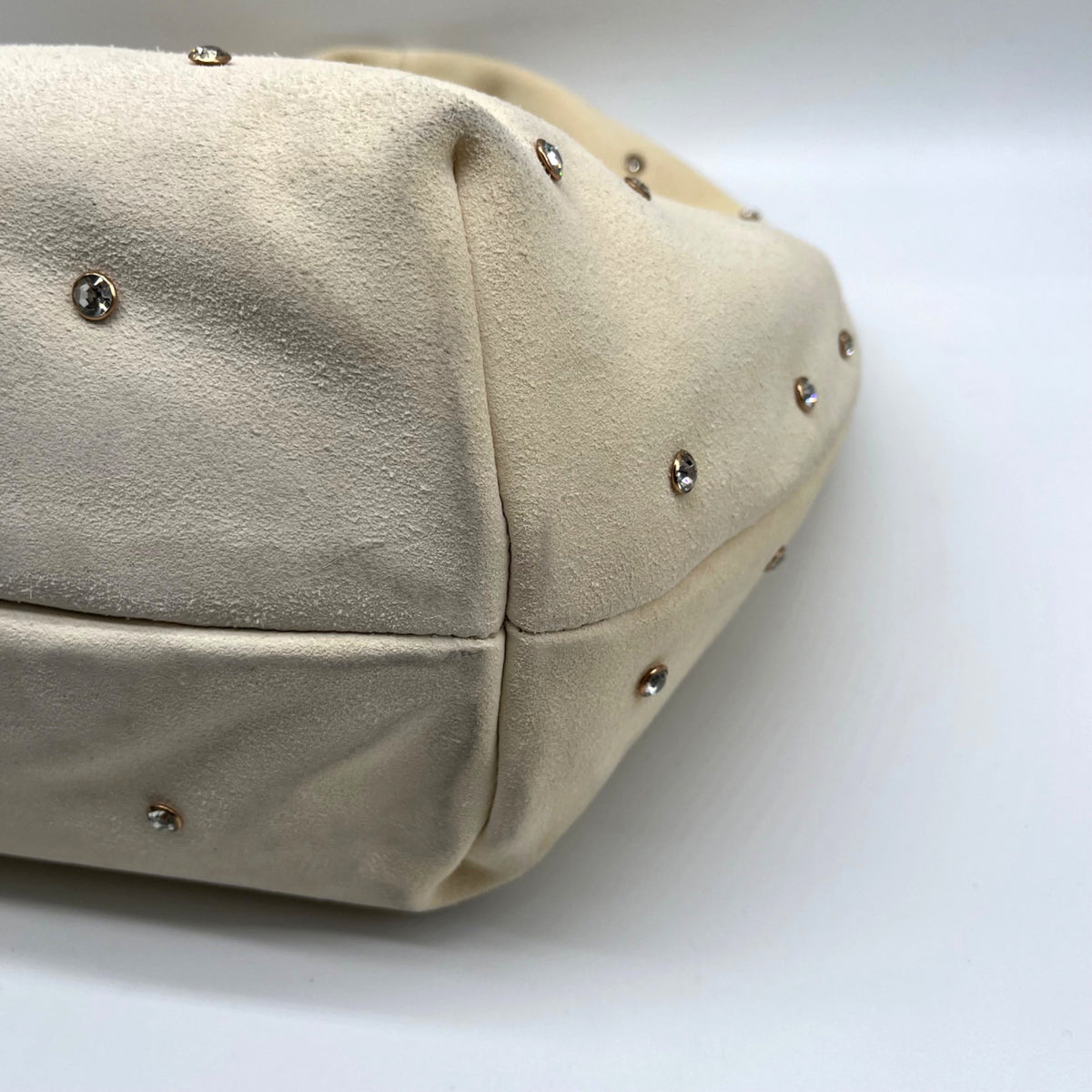 Sam Edelman Faren Rhinestone Medium Beige Suede Hobo