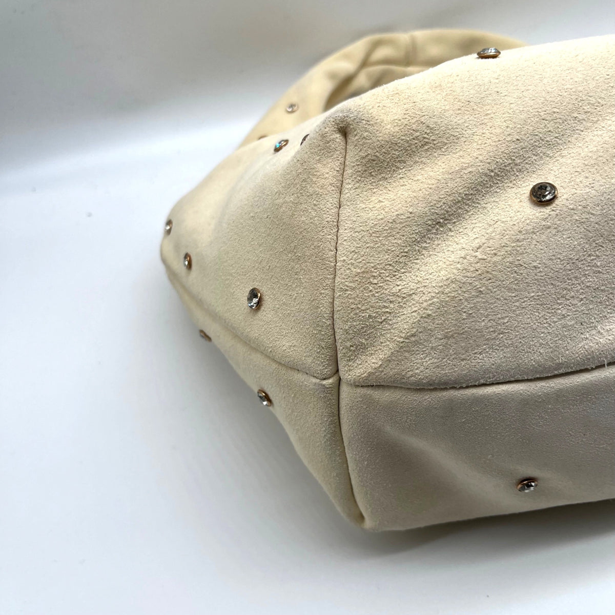 Sam Edelman Faren Rhinestone Medium Beige Suede Hobo