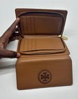 Tory Burch Brown Pebbled Leather Wallet
