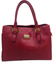 Corello Red Embossed Leather Tote