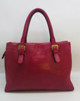 Corello Red Embossed Leather Tote