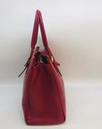 Corello Red Embossed Leather Tote